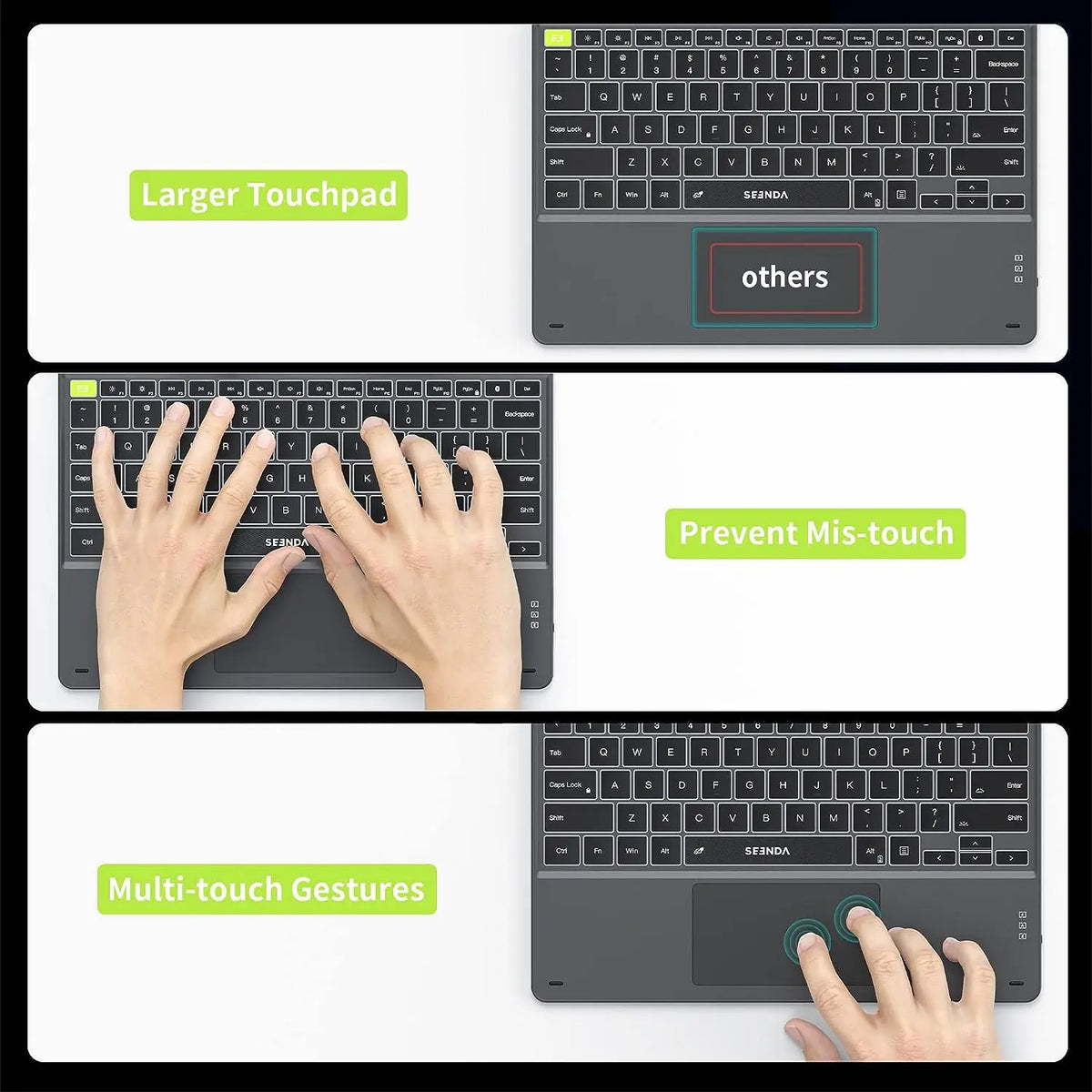 K8622 Backlit Keyboard with Touchpad Jelly Comb