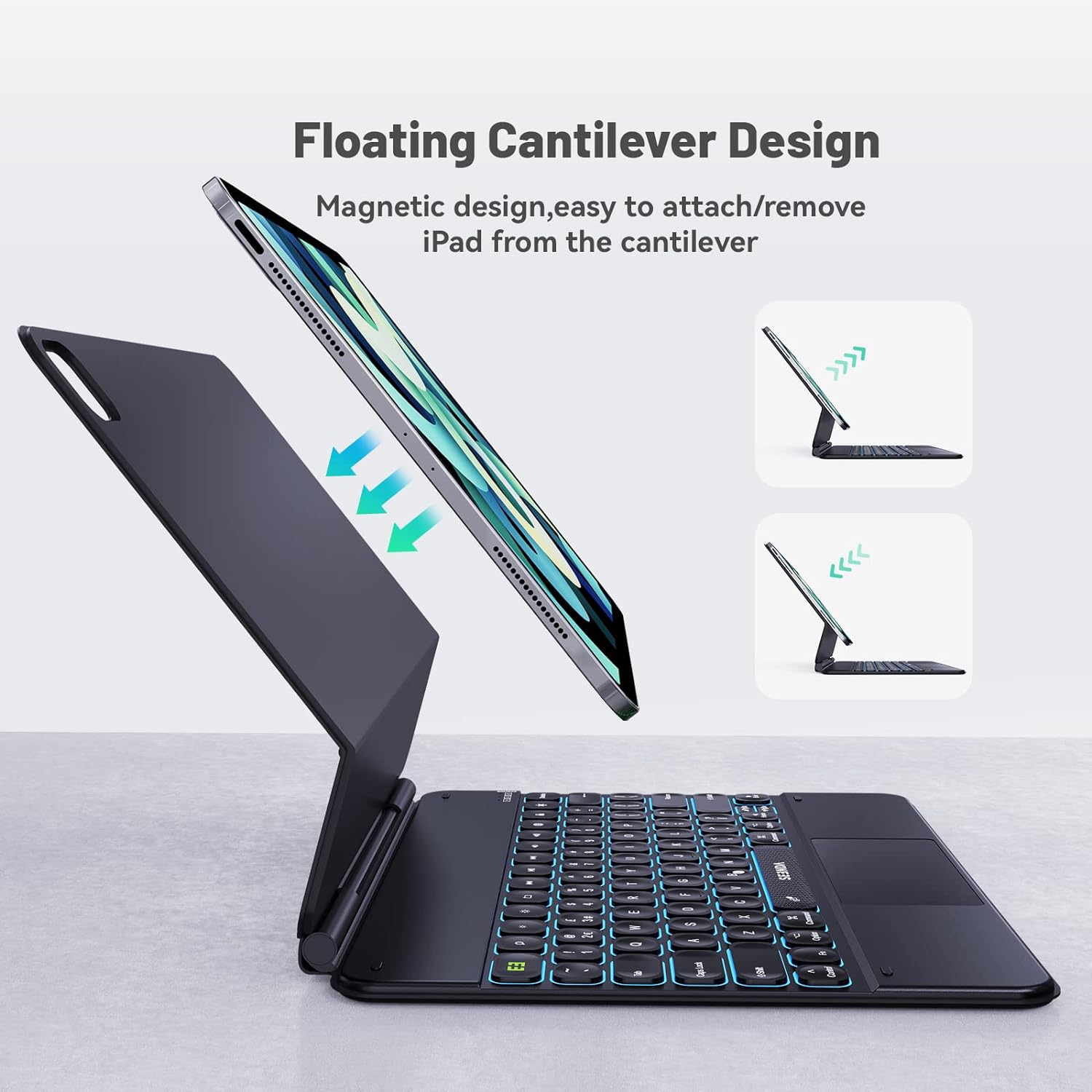 Magnetic Floating Cantilever Stand Keyboard Case