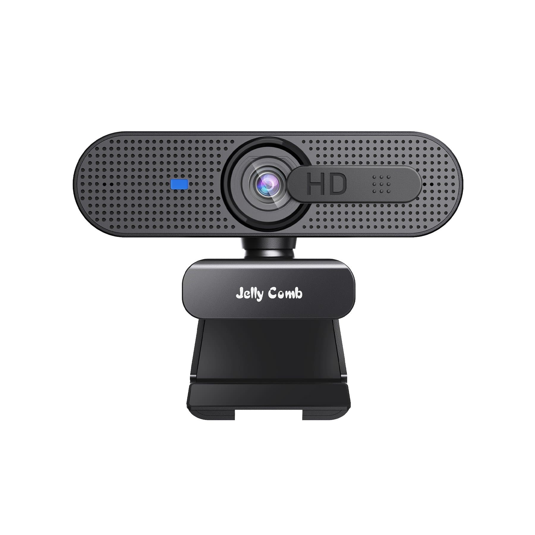 Jellycomb1080P HD Webcam Pro Auto Focus & Light Correction W06