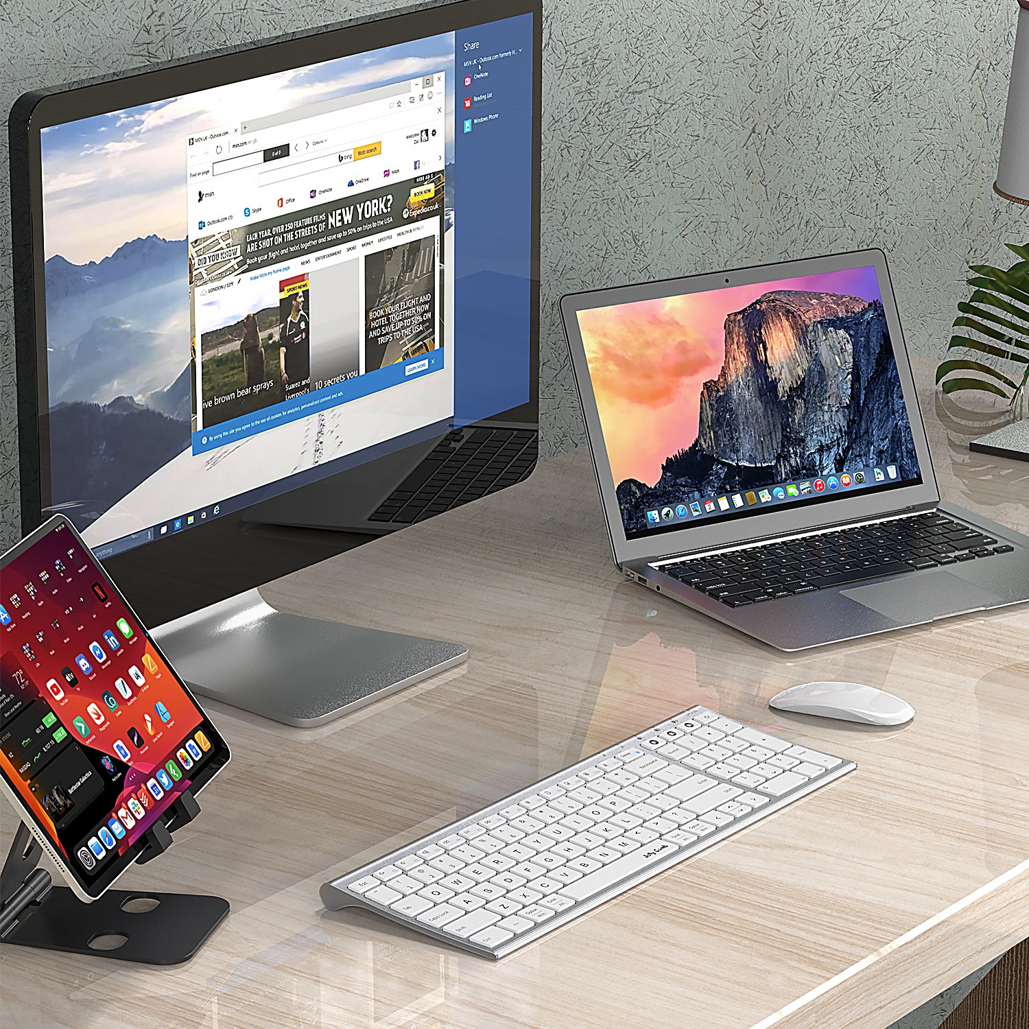 KUS015B-2 Multi-Device Bluetooth Wireless Keyboard