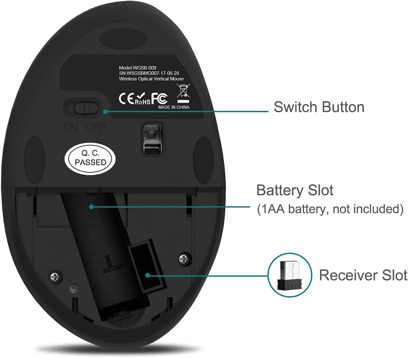 M009 Wireless Vertical Mouse