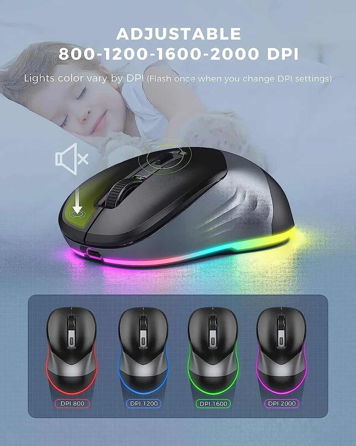 M201 LED Backlit Wireless Mouse Jiggler