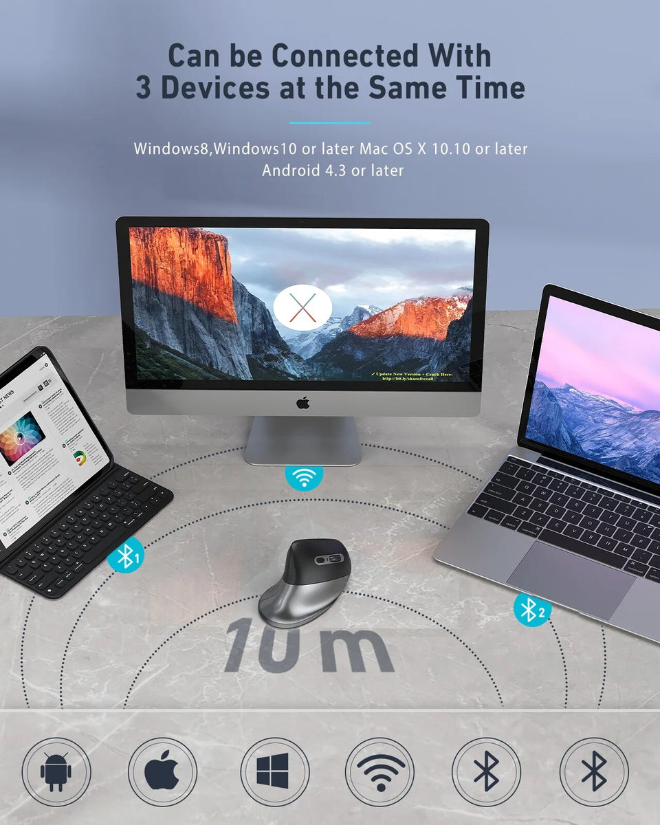 M056 Bluetooth Wireless Vertical Mouse Jelly Comb