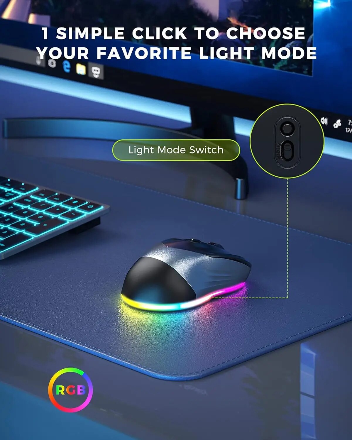 M201 LED Backlit Wireless Mouse Jiggler