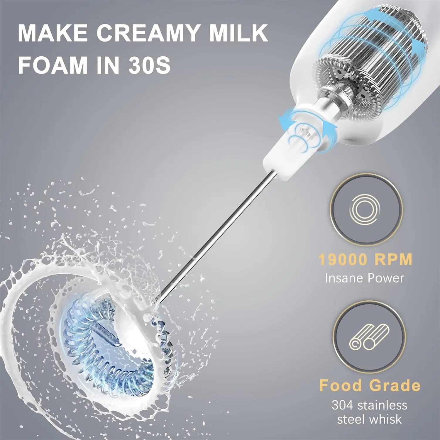 M576 Milk Frother Handheld Foam Makfer for Coffee
