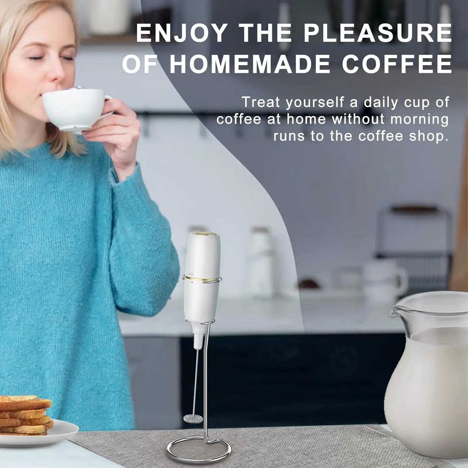 M576 Milk Frother Handheld Foam Makfer for Coffee